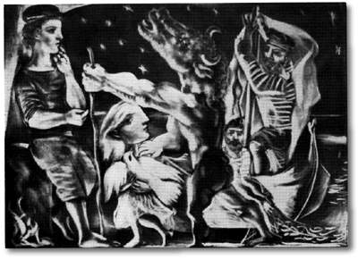 Picasso Blind Minotaur is guided by girl through the night Blanton 1934